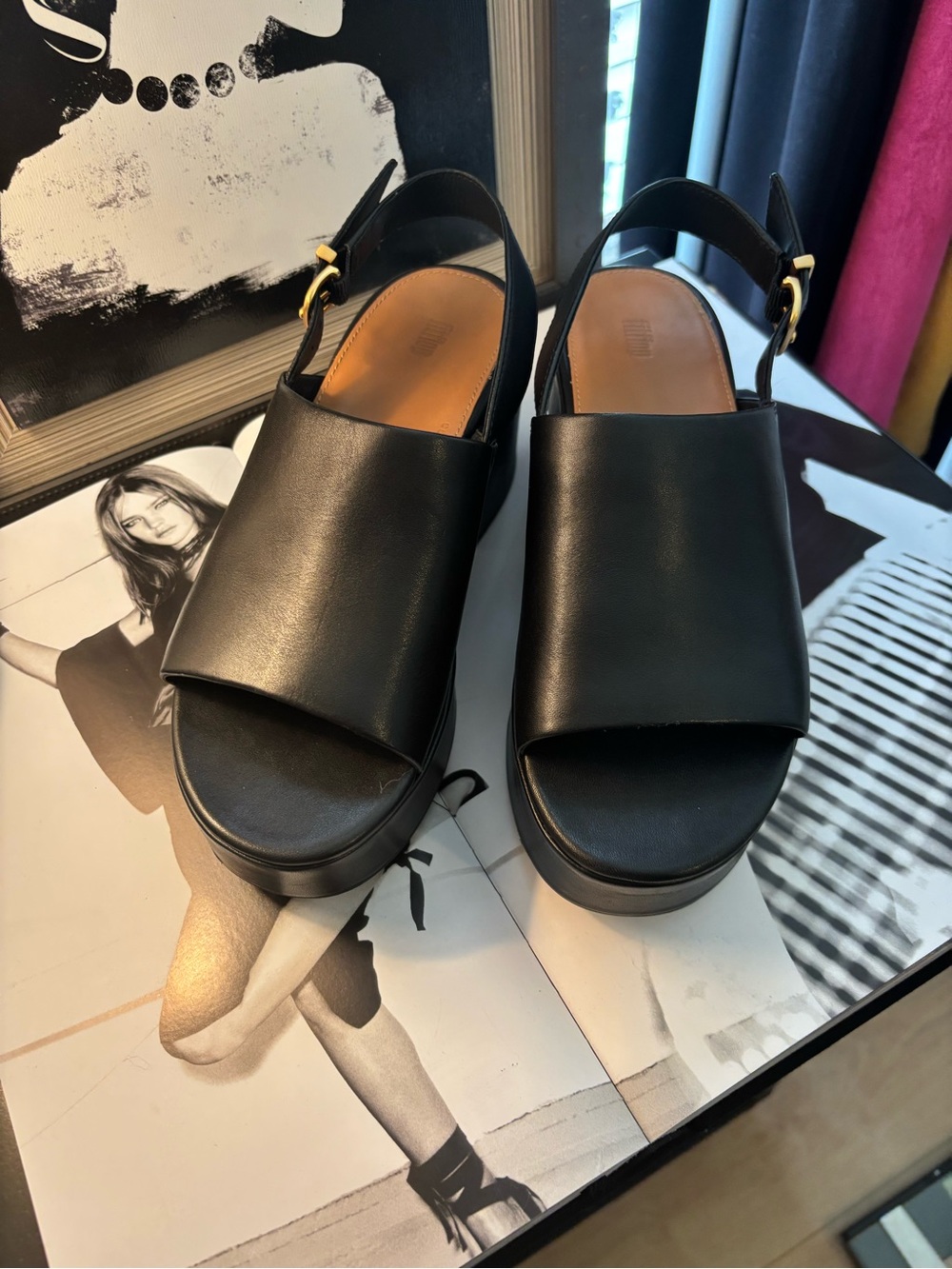 Fitflop Black Platform Slingback Heels - Women - Picture 2 of 3